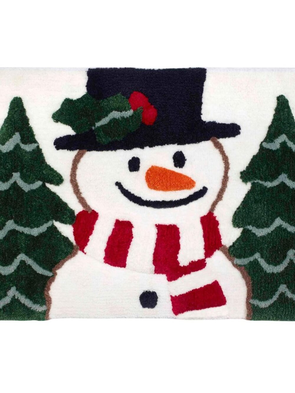 NWT Avanti Snowman Christmas Bath Rug Mat 14172J WHT White 20x30